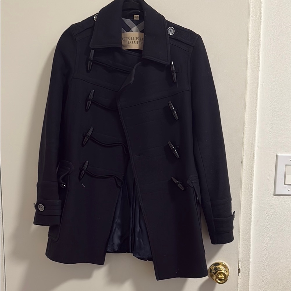 Burberry Dark Coat with Toggle Closures